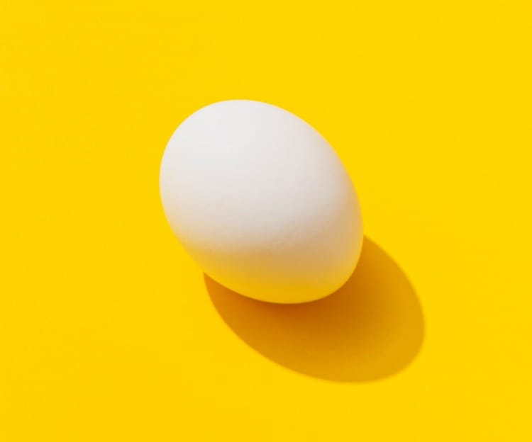 Egg on yellow background